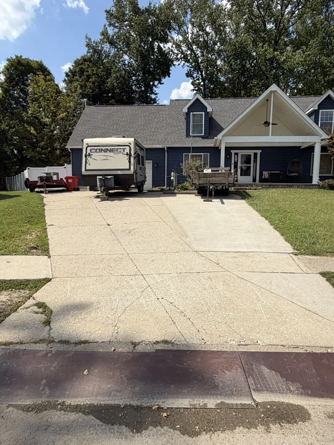 The same concrete after cleaning